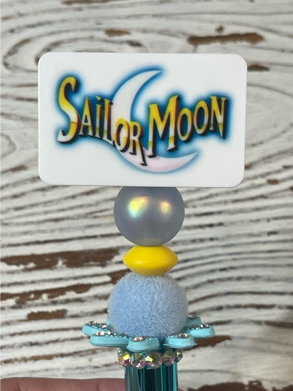 Sailor Moon Decorative Beaded Pen- Blue & Yellow